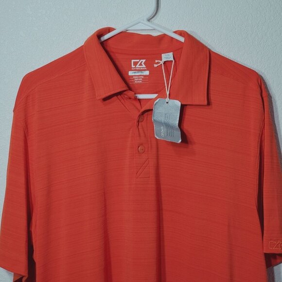 Cutter & Buck CB Orange Polo Shirt Large DryTec Moisture Wicking Breathable NWT - Picture 2 of 10
